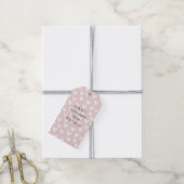 Meisjesachtig Roze Witte Harten Cadeaulabel (Met Touw)