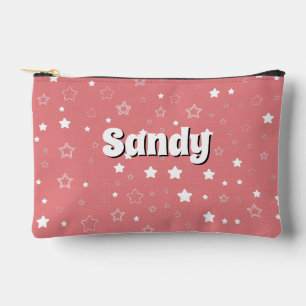 Meisjesachtig roze & witte leuke sterren aangepast etui