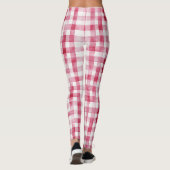 Meisjesachtig roze witte ruit Leggings (Achterkant)
