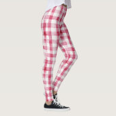 Meisjesachtig roze witte ruit Leggings (Rechts)