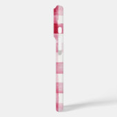 Meisjesachtig Roze Witte Ruit Strepen Case-Mate iPhone Case (Achterkant / Links)