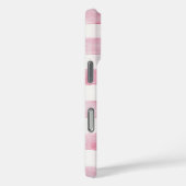 Meisjesachtig Roze Witte Ruit Strepen Case-Mate iPhone Case (Achterkant / Rechts)