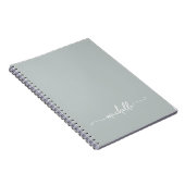 Meisjesachtig saliegroen monogram naam script hand notitieboek (Rechterzijde)