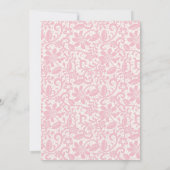 Meisjesachtig schrift Roze bloemen kant strik Verj Kaart (Achterkant)