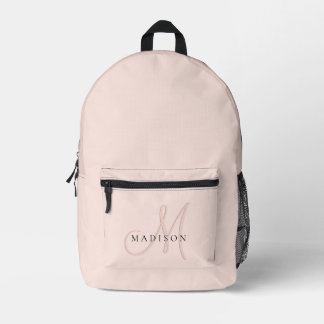 Meisjesachtig stijlvol roze schaduw monogram bedrukte rugzak
