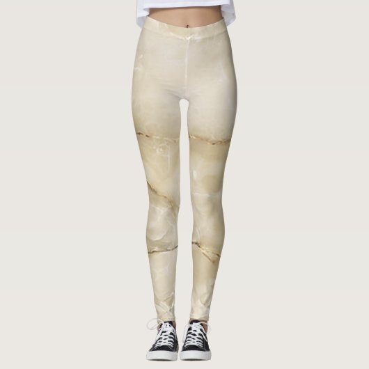 Meisjesachtig trendy goud marmer textuur leggings (Voorkant)