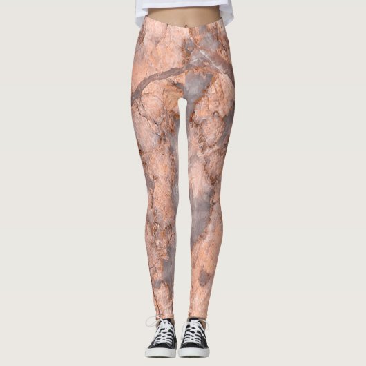 Meisjesachtig trendy marmeren steen textuur leggings (Voorkant)