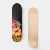 Meisjesachtig tropisch bloem skateboard (Voorkant)
