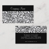 Meisjesachtig Vintage zwart-wit rozen Visitekaartj Visitekaartje (Voorkant / Achterkant)