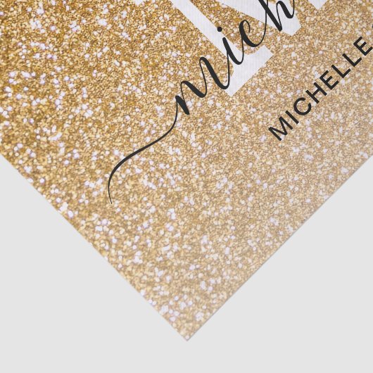 Meisjesachtig Vrouwelijk Chic Monogram Namen Scrip Tissuepapier (Detail)