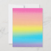 Meisjesachtig Waterverf Regenboog Monogram Kindere Notitiekaartje (Achterkant)