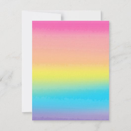 Meisjesachtig Waterverf Regenboog Monogram Kindere Notitiekaartje (Achterkant)