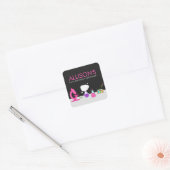 Meisjesachtig Wetenschapsfeest Vierkante Sticker (Envelop)
