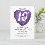 Meisjesachtig Wit Paars Glitter Hart Ballon Sweet Kaart (Staand voorkant)