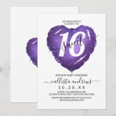 Meisjesachtig Wit Paars Glitter Hart Ballon Sweet Kaart (Voorkant / Achterkant)