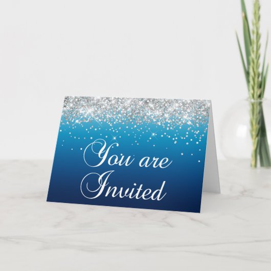 Meisjesachtig Zilver Glitter Blauwe Gradiënt Je Be (Voorkant)