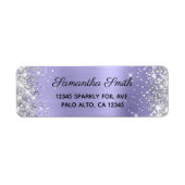 Meisjesachtig Zilver Glitter Bleek Paarse Folie Etiket (Voorkant)