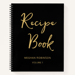 Meisjesachtig zwart en goud kookboek recept script notitieboek