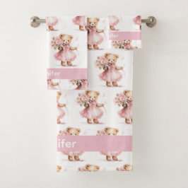 Meisjesachtige badhanddoekenset voor baby's en peu bad handdoek