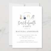 Meisjesachtige blauwe drankjes vrijgezellenweekend magnetische uitnodiging (Voorkant)