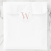 Meisjesachtige Bleke Roze Gouden Glitter Monogram Ronde Sticker (Tas)