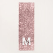 Meisjesachtige Blush Roze Gouden Glitter Naam Init Yogamat (Achterkant)