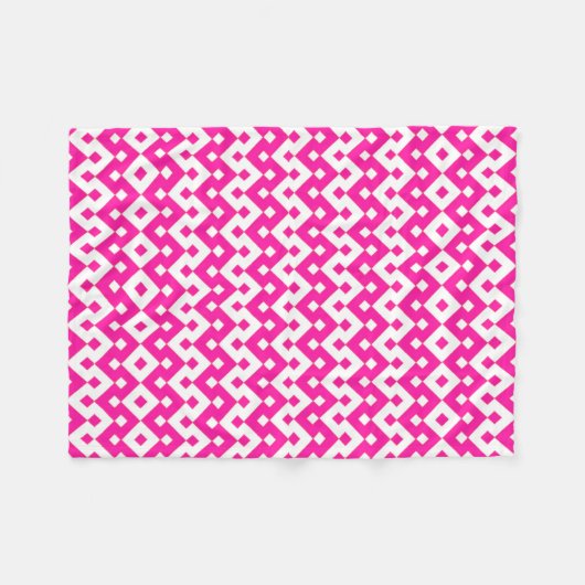 Meisjesachtige Candy Roze en Witte Fleece Deken (Voorkant (Horizontaal))