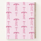 Meisjesachtige Coquette Roze Strik Monogram Naam Notitieboek (Achterkant)