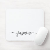 Meisjesachtige Eenvoudige Witte Gepersonaliseerde Muismat (Met muis)
