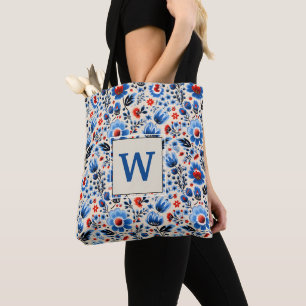 Meisjesachtige Elegante Blauwe Wilde Bloemen Stijl Tote Bag