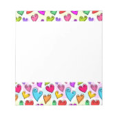 Meisjesachtige Felhartige Hartjes Cute Romantische Notitieblok (Voorkant)