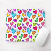 Meisjesachtige Felhartige Hartjes Schattige Romant Muismat (Met muis)