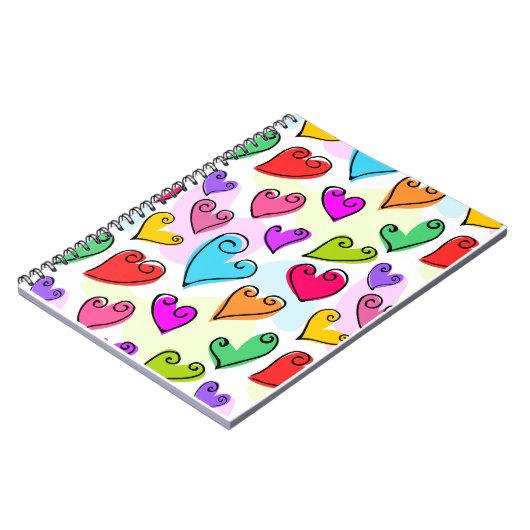 Meisjesachtige Felhartige Hartjes Schattige Romant Notitieboek (Linkerzijde)