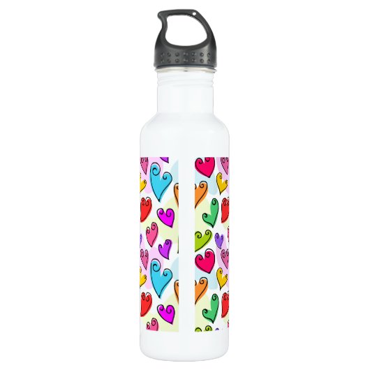 Meisjesachtige Felhartige Hartjes Schattige Romant Waterfles (Achterkant)