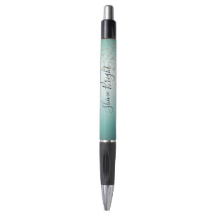 Meisjesachtige Glam Gouden Glitter Confetti Mint O Pen