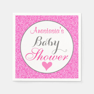 Meisjesachtige & Glam Princess Roze Glitter Baby S Servet