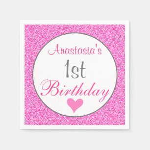 Meisjesachtige Glam Prinses Roze Glitters 1e Verja Servet
