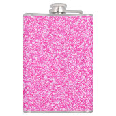 Meisjesachtige Glam Roze Glitter Glans Monogram Na Heupfles (Achterkant)