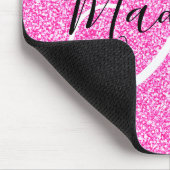 Meisjesachtige Glam Roze Glitters Glans Monogram N Muismat (Hoek)