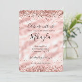 Meisjesachtige glam roze glitters schitterende con kaart (Staand voorkant)