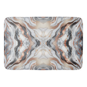 Meisjesachtige Glam Roze Goud Zilver & Witte Marme Badmat