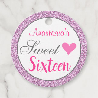 Meisjesachtige Glam Roze Lilapaarse Paarse Glitter Bedankjes Labels
