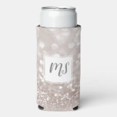 Meisjesachtige Glitter Schitter Glam Beginletter M Seltzer Blikjeskoeler (Seltzer Voorkant)