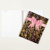 Meisjesachtige glitters roze zwarte strik planner (Display)