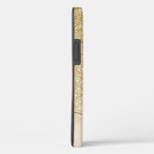 Meisjesachtige Gouden Glitter Monogram Naam Case-Mate iPhone Case (Achterkant / Rechts)
