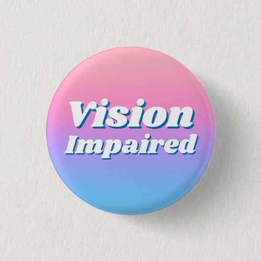 Meisjesachtige Gradiënt Roze Blauwe Visuele Beperk Ronde Button 3,2 Cm (Voorkant)