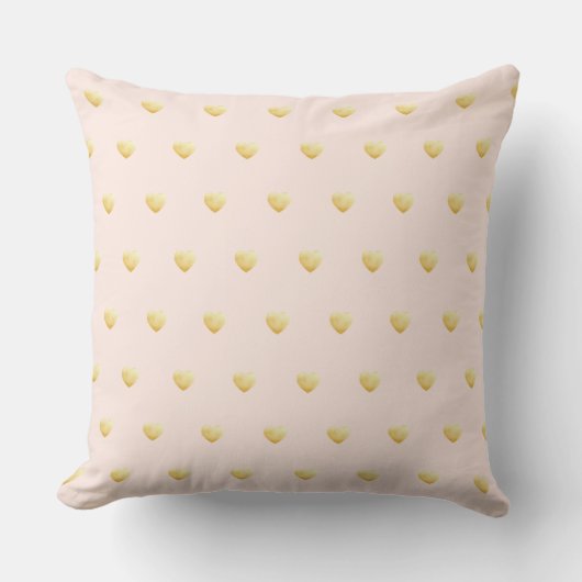 Meisjesachtige Harten Blush Roze Goud Kussen (Voorkant)