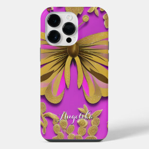 Meisjesachtige hete roze gouden vlinder gepersonal iPhone 14 pro max hoesje