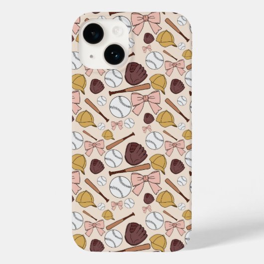Meisjesachtige honkbal boog patroon telefoonhoesje Case-Mate iPhone case (Achterkant)
