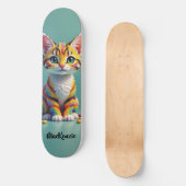 Meisjesachtige Kleurrijke Margay Snoep Kat Persoonlijk Skateboard (Voorkant)